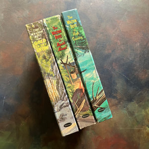 The Walton Boys Book Set-The Walton Boys and Gold in the Snow-The Walton Boys in Rapids Ahead-the Walton Boys in High Country-Whitman Publishing Company-1950's adventure books for boys-wholesome family stories-view of the spines