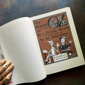 The Wizard of Oz by written by L. Frank Baum with illustrations by W. W. Denslow-1956 Edition-modern day fairy tale-classic children's literature-view of the title page