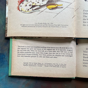 The Wonder Book of Firemen and Fire Engines-Black Beauty Retold for Little Children-1950s-children's picture books-Wonder Books-view of the copyright pages