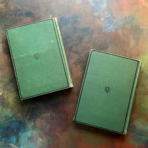 The Works of Charles Dickens Household Editions - Nicholas Nickleby and Dombey and Son - antique, collectible editions-view of the back covers