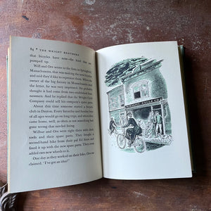 vintage children's book, vintage chapter book, living history book, Landmark Series - The Wright Brothers written by Quentin Reynolds with illustrations by Jacob Landau - view of the illustrations