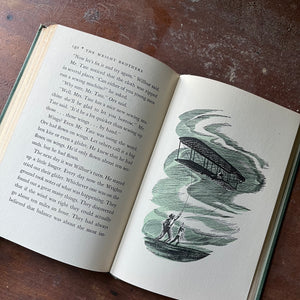 vintage children's book, vintage chapter book, living history book, Landmark Series - The Wright Brothers written by Quentin Reynolds with illustrations by Jacob Landau - view of the illustrations