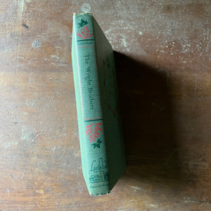 vintage children's book, vintage chapter book, living history book, Landmark Series - The Wright Brothers written by Quentin Reynolds with illustrations by Jacob Landau - view of the spine