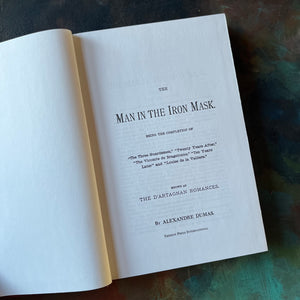 The Man in the Iron Mask by Alexandre Dumas-Trident Press International Leatherbound Collectible Edition-classic literature-gift book-view of the title page