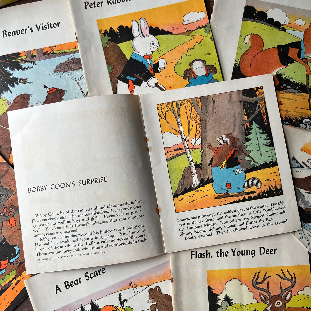 Animal Library Scene Thornton W. Burgess Animal Library: 8 Book Set in Original Box with Il ...