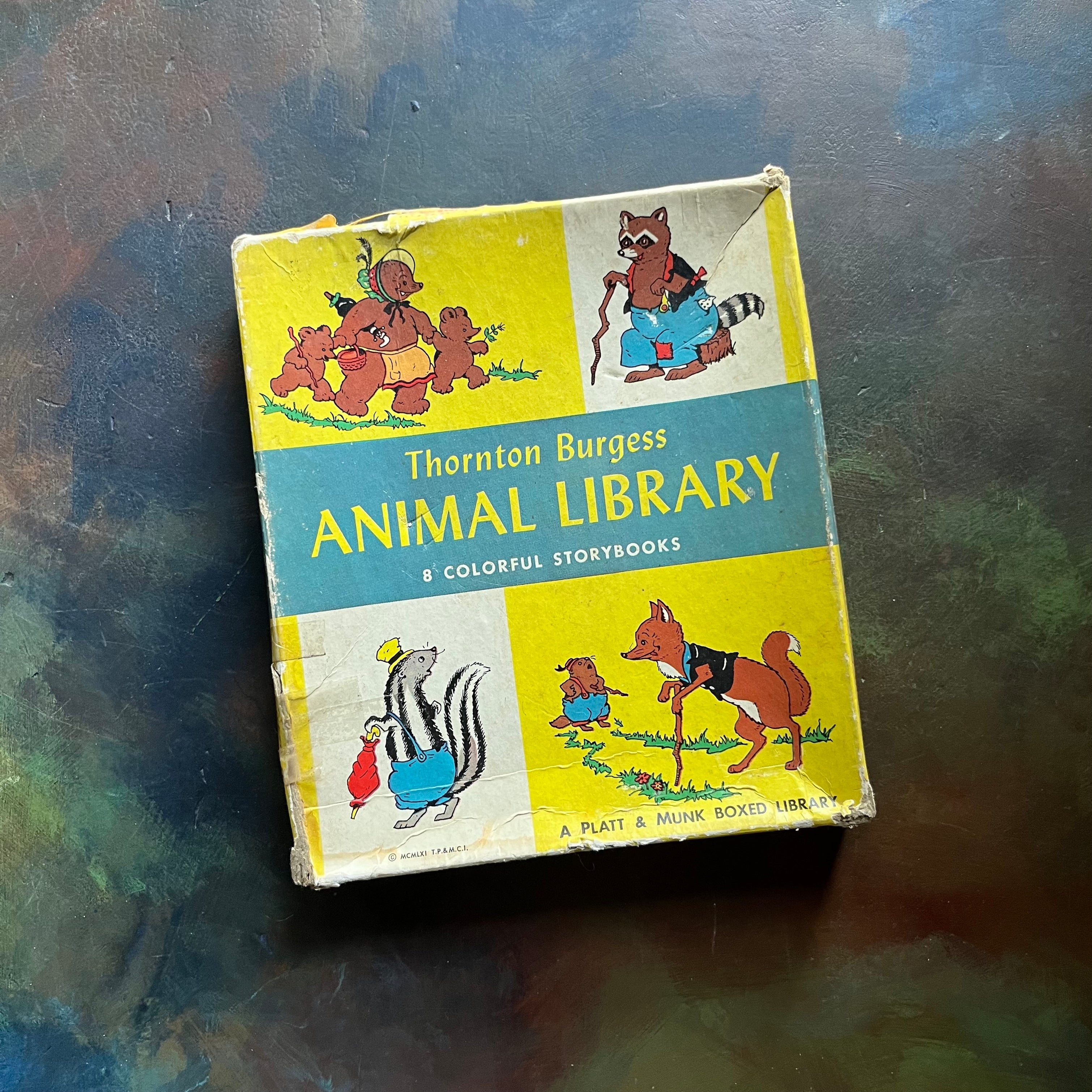 Library Animals Book Thornton W. Burgess Animal Library: 8 Book Set in Original Box with Il ...