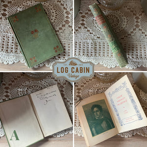 Pair of Floral, Antique Books by Henry Altemus Publishing-Pocket Sized Books-Camille by Alexandre Dumas Jr.-Childe Harold's Pilgrimage by Lord Byron-view of a collage of images for Childe Harold's Pilgrimage