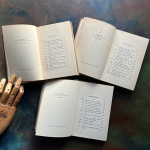 Set of Three illustrated Thornton Burgess Bedtime Story-Books-The Adventures of Jerry Muskrat-The Adventures of Chatterer the Squirrel-The Adventures of Buster Bear-vintage children's short chapter books-animal stories-view of the copyright & contents pages