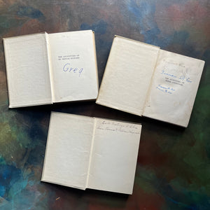 Set of Three illustrated Thornton Burgess Bedtime Story-Books-The Adventures of Reddy Fox-The Adventures of Peter Cottontail, and The Adventures of Ol' Mistah Buzzard-animal children's stories-vintage children's books - read aloud books-view of the inside covers