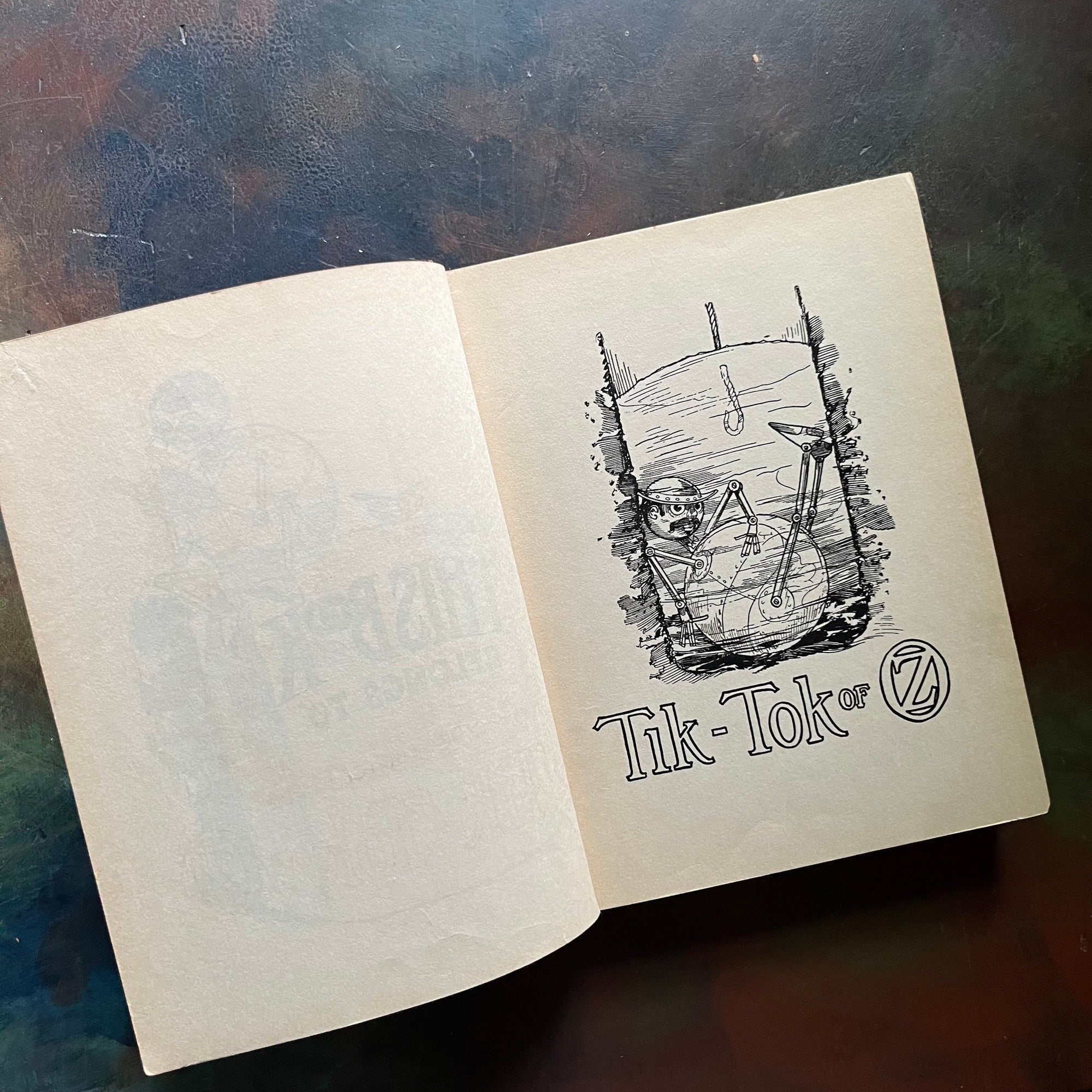 Tik-Tok of Oz written by L. Frank Baum with illustrations by John R. Neill-1914 Edition-modern day fairy tale-classic children's literature-vintage children's chapter book-view of the half title page