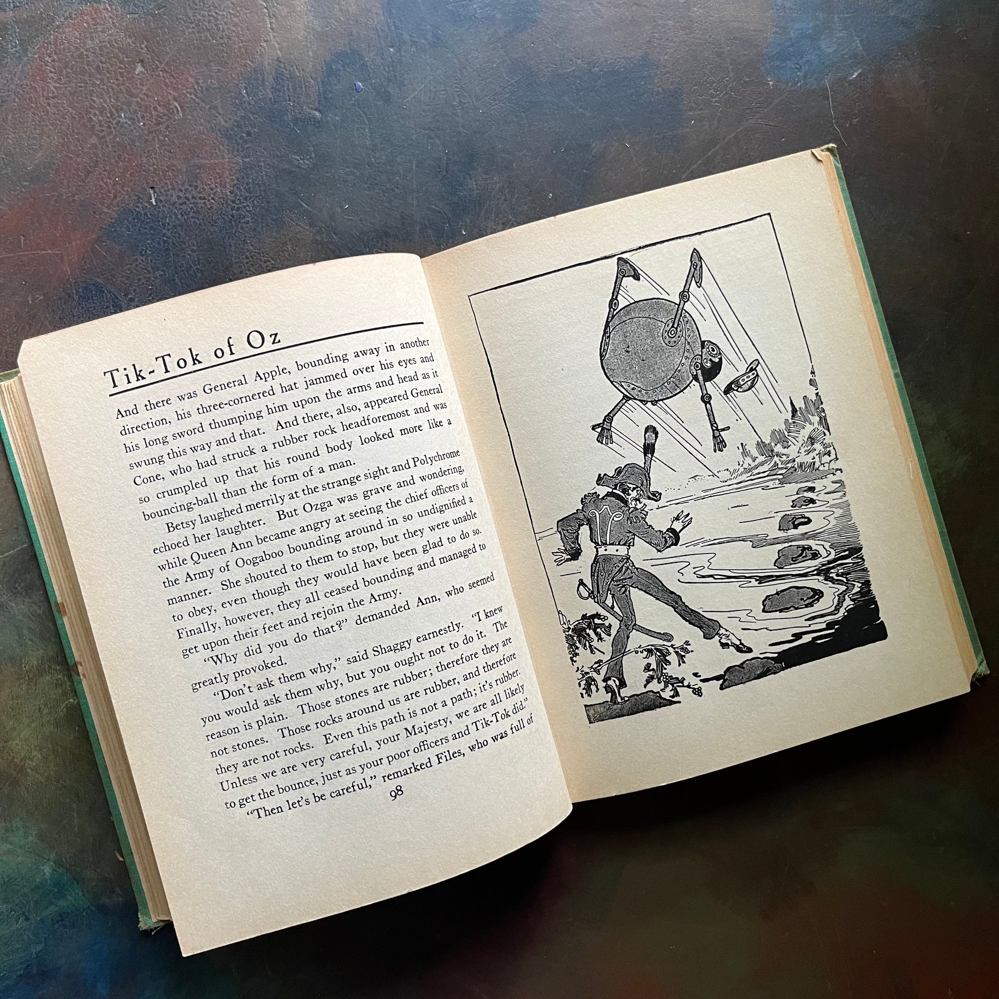 Tik-Tok of Oz written by L. Frank Baum with illustrations by John R. Neill-1914 Edition-modern day fairy tale-classic children's literature-vintage children's chapter book-view of the illustrations