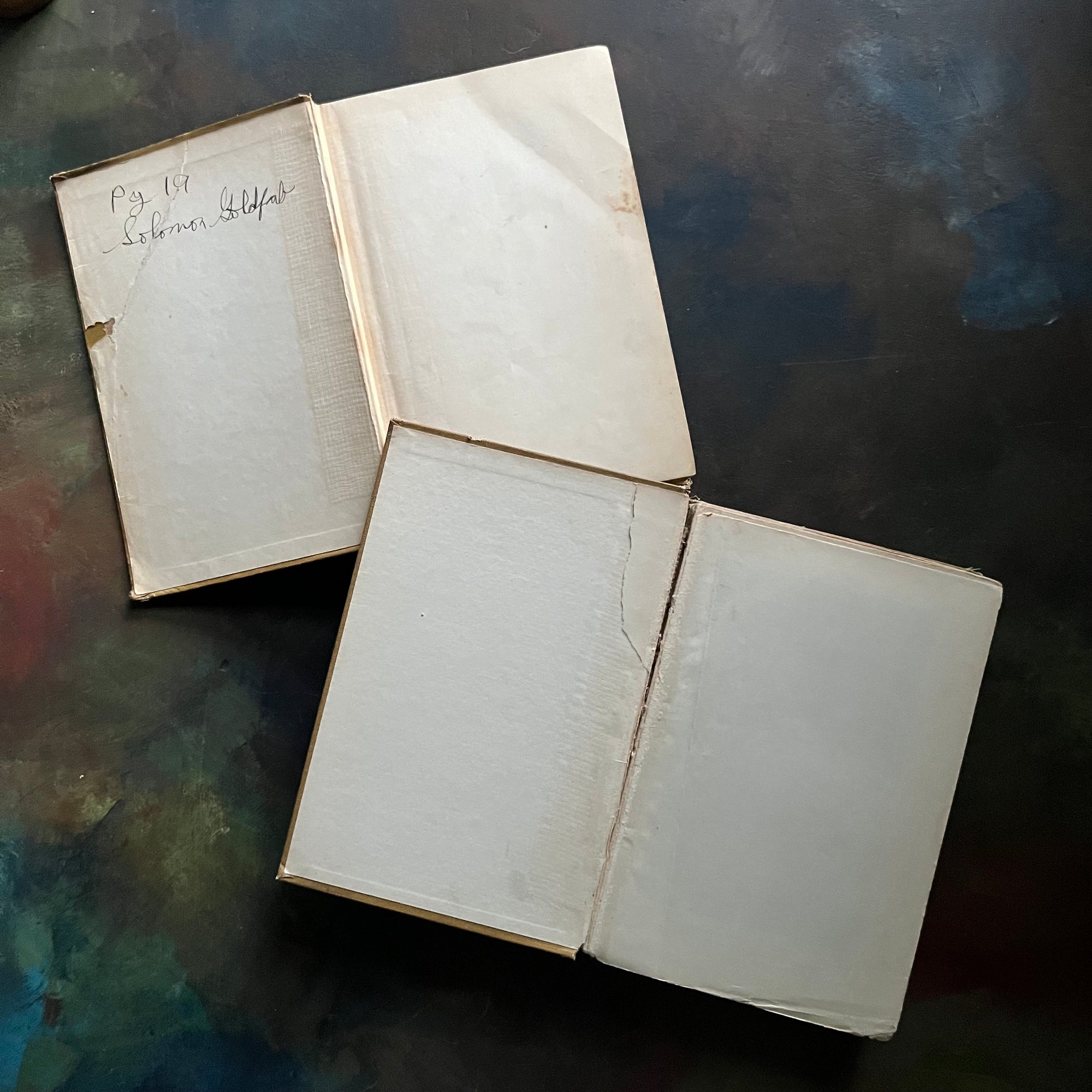 Tom Swift and His Great Oil Gusher and Tom Swift and His Wireless Message written by Victor Appleton-antique science fiction books-view of the inside covers