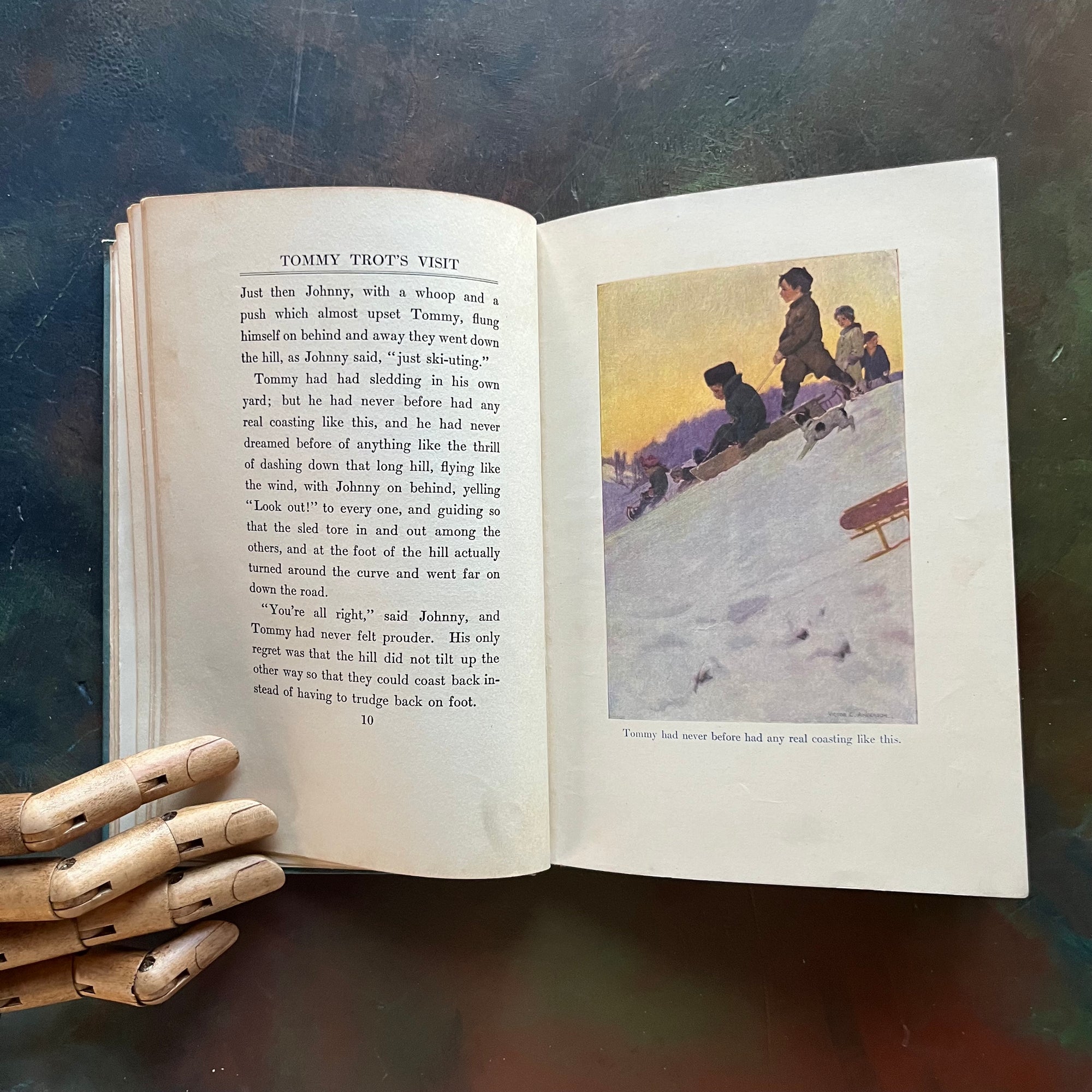 Tommy Trot's Visit to Santa Claus by Thomas Nelson Page-1908 Edition-vintage children's chapter book-Christmas book for children-view of the full color illustration
