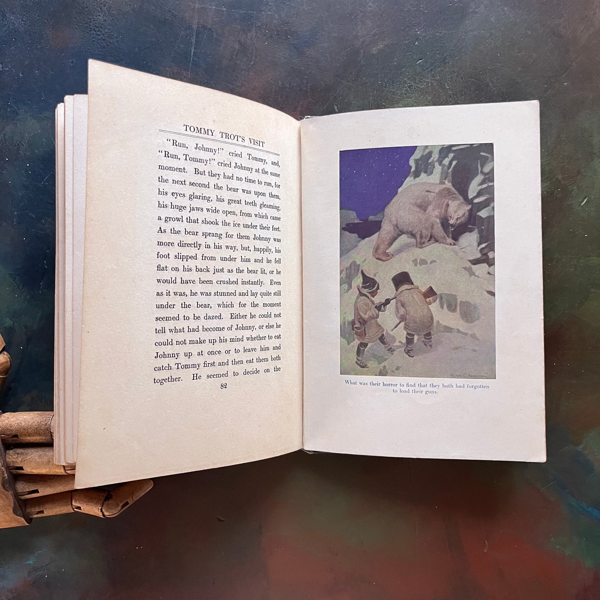 Tommy Trot's Visit to Santa Claus by Thomas Nelson Page-1908 Edition-vintage children's chapter book-Christmas book for children-view of the illustration in full color