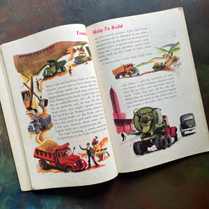 Trucks at Work Written by Mary Elting-pictures by Ursula Koering-1946 Vintage Picture Book-view of the illustrations