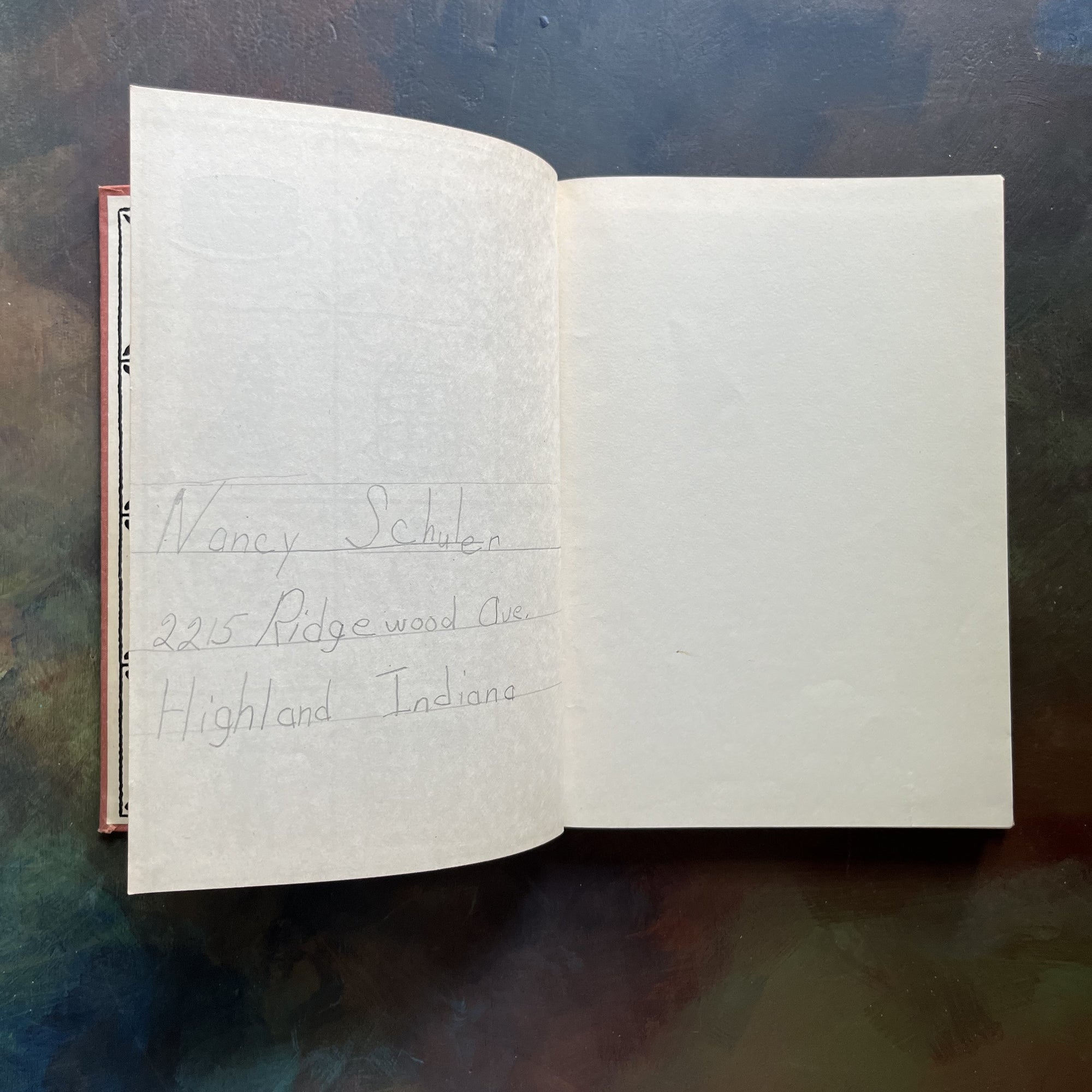 Two and Two are Four Written & illustrated by Carolyn Haywood-vintage children's chapter book-first edition-1940 A Wartime Book-view of the name & address written in pencil on a blank page
