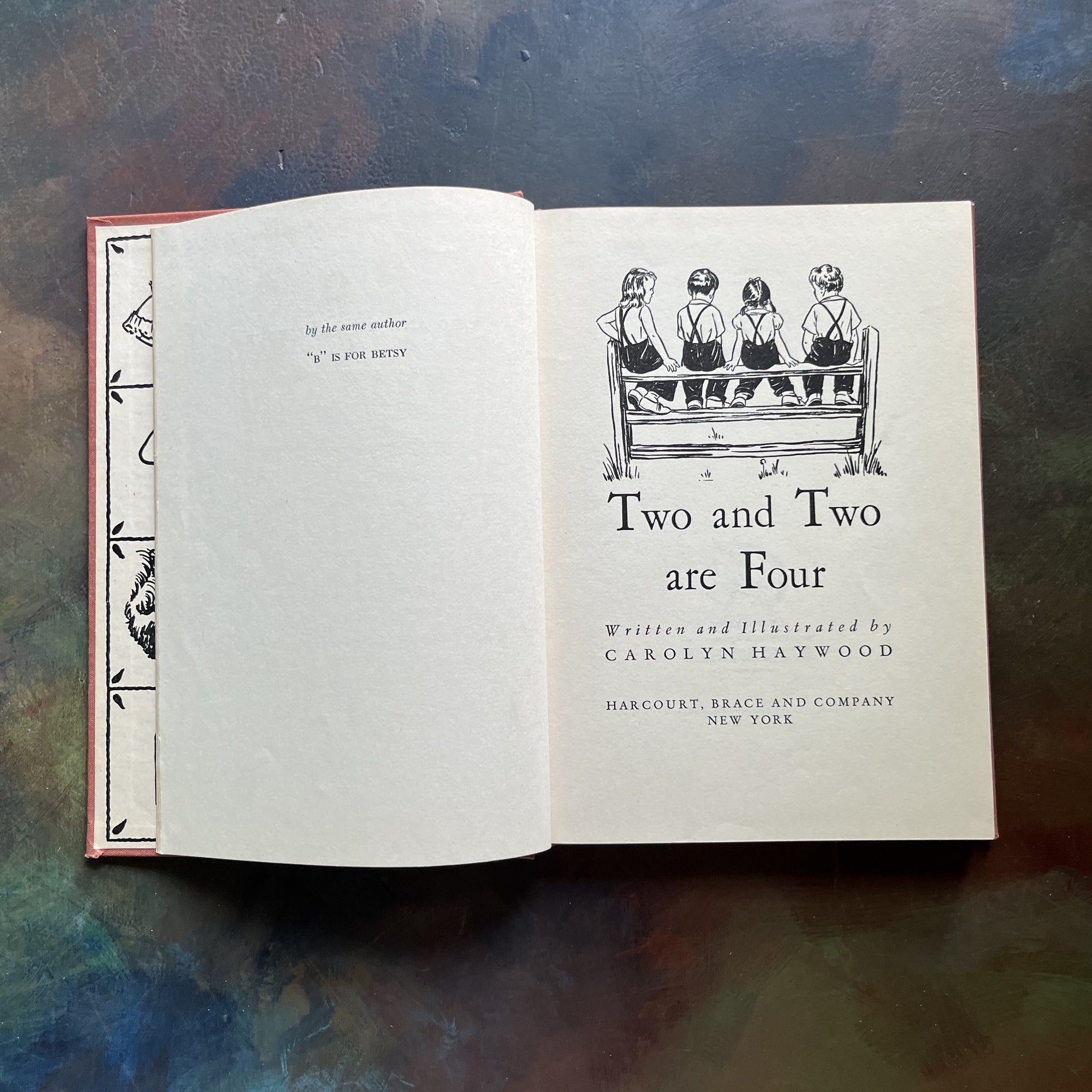 Two and Two are Four Written & illustrated by Carolyn Haywood-vintage children's chapter book-first edition-1940 A Wartime Book-view of the title page