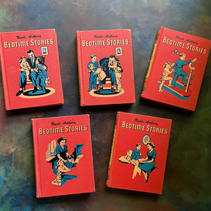 Uncle Arthur's Bedtime Stories Book Set-Volumes 1 through 5-Written by Arthur S. Maxwell-wholesome family stories-classic children's literature-view of the front covers