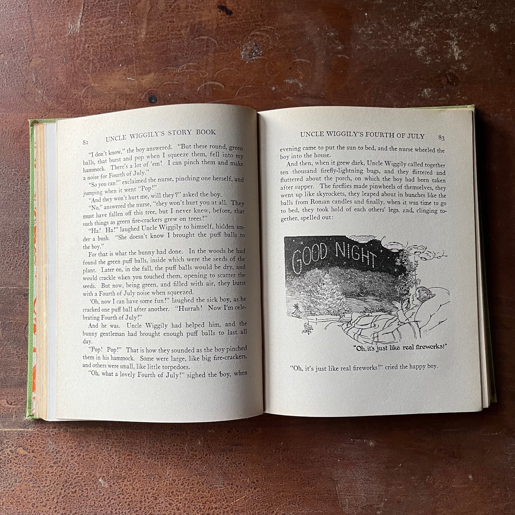 vintage children's storybook, antique children's book - Uncle Wiggily's Story Book written by Howard R. Garis with illustrations by Lansing Campbell - view of the black and white illustrations within the book