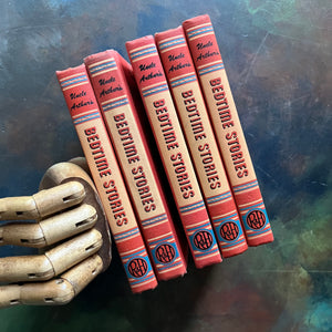 Uncle Arthur's Bedtime Stories Book Set-Volumes 1 through 5-Written by Arthur S. Maxwell-wholesome family stories-classic children's literature-view of the spines