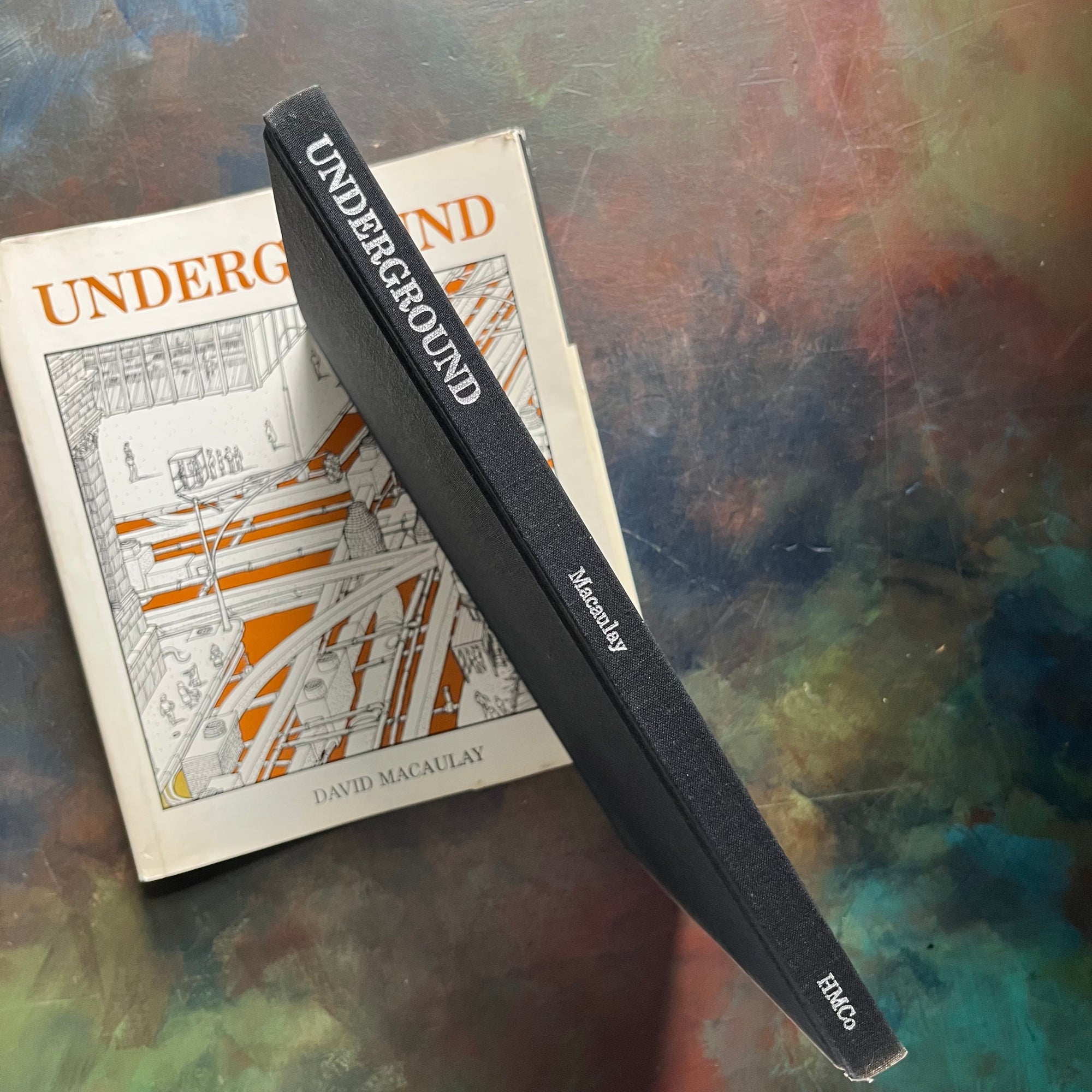 Underground by David Macaulay-explore infrastructure under your city-pen and ink illustrations-view of the spine