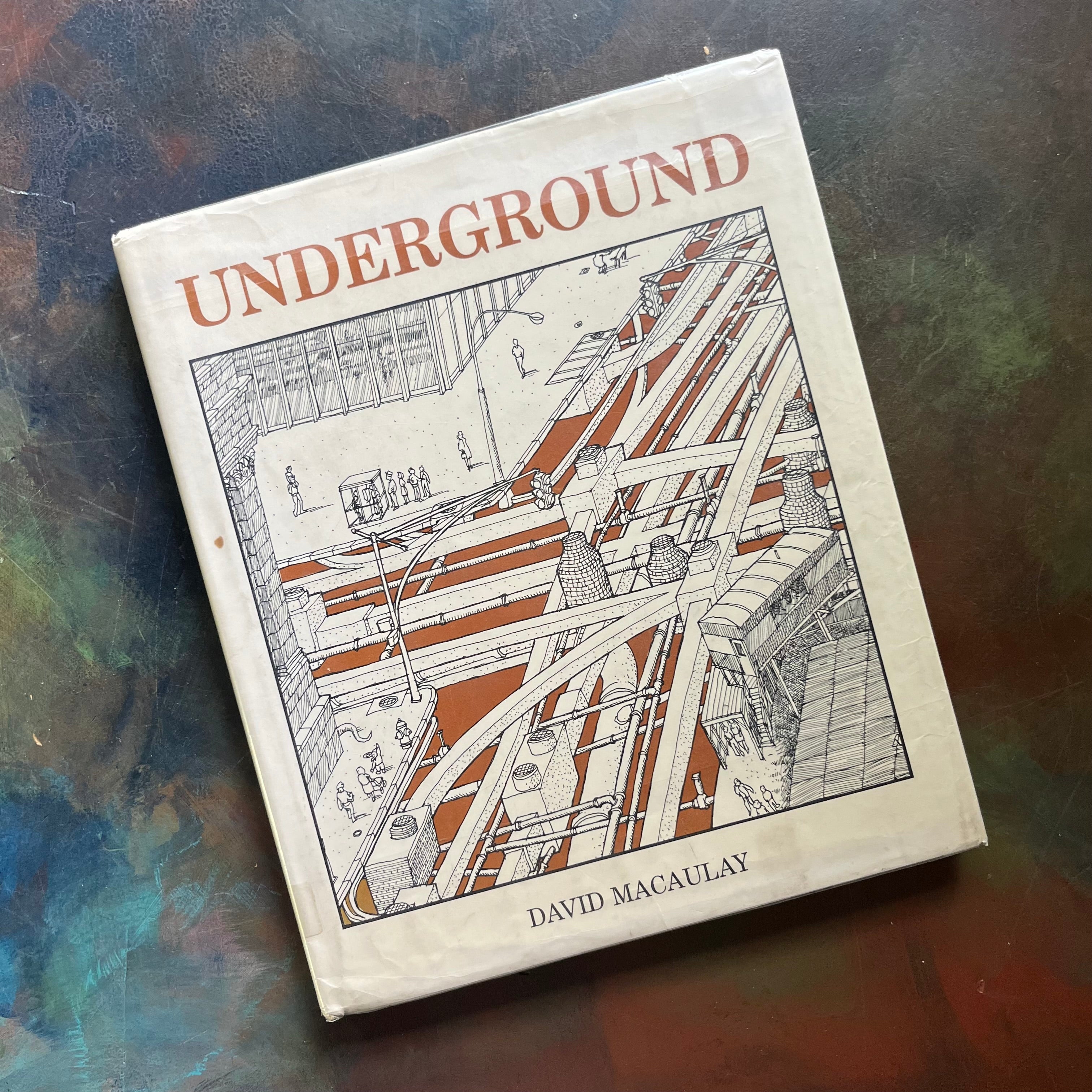 Underground by David Macaulay-explore infrastructure under your city-pen and ink illustrations-view of the dust jacket's front cover