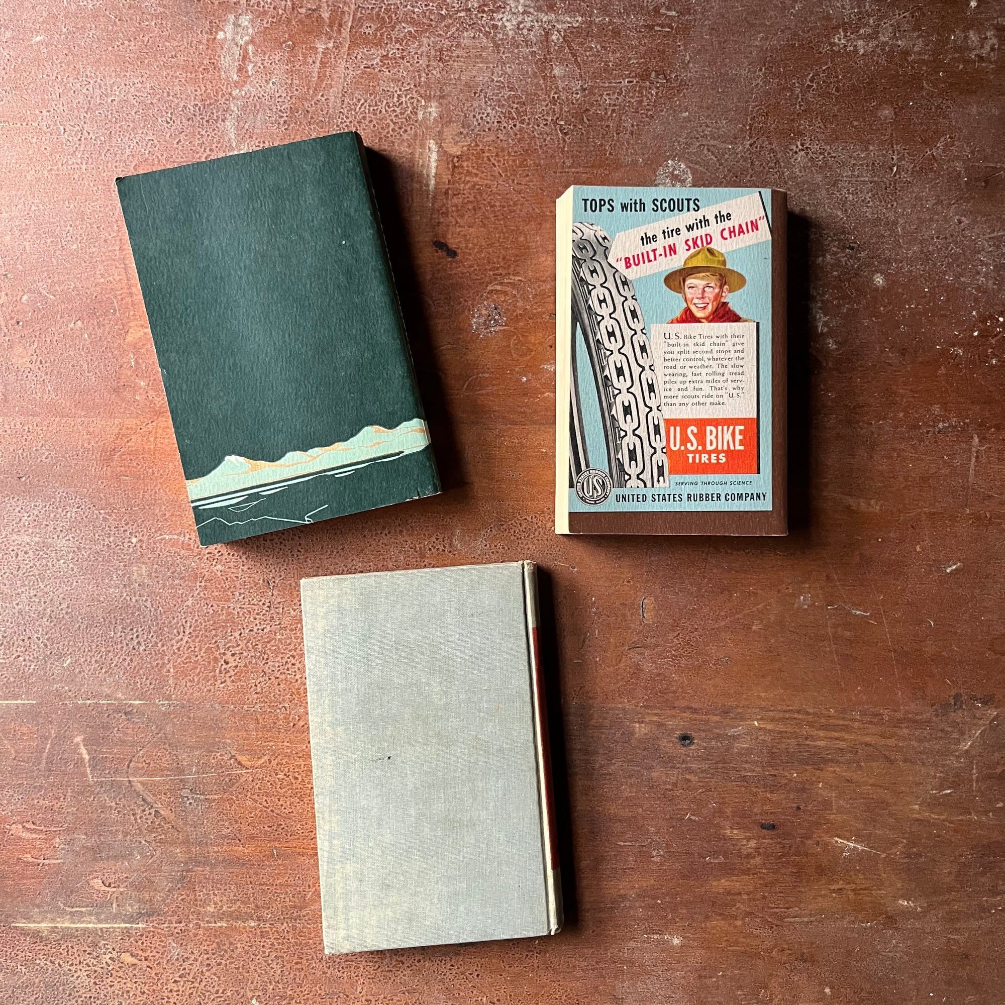 Vintage Boy Scout Book Bundle-Explorer Manual, Handbook for Boys, Boy Scout Games - view of the back covers