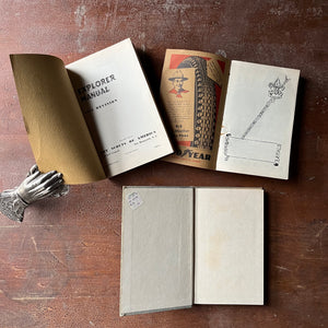 Vintage Boy Scout Book Bundle-Explorer Manual, Handbook for Boys, Boy Scout Games - view of the inside covers