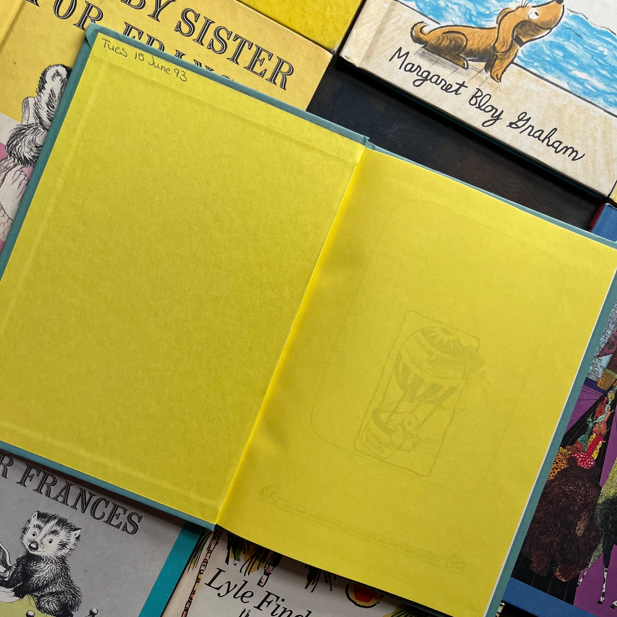 A collection of 11 Vintage Classic Children’s Picture Books published by the Children’s Choice Book Club-award winning picture books-view of their inside covers