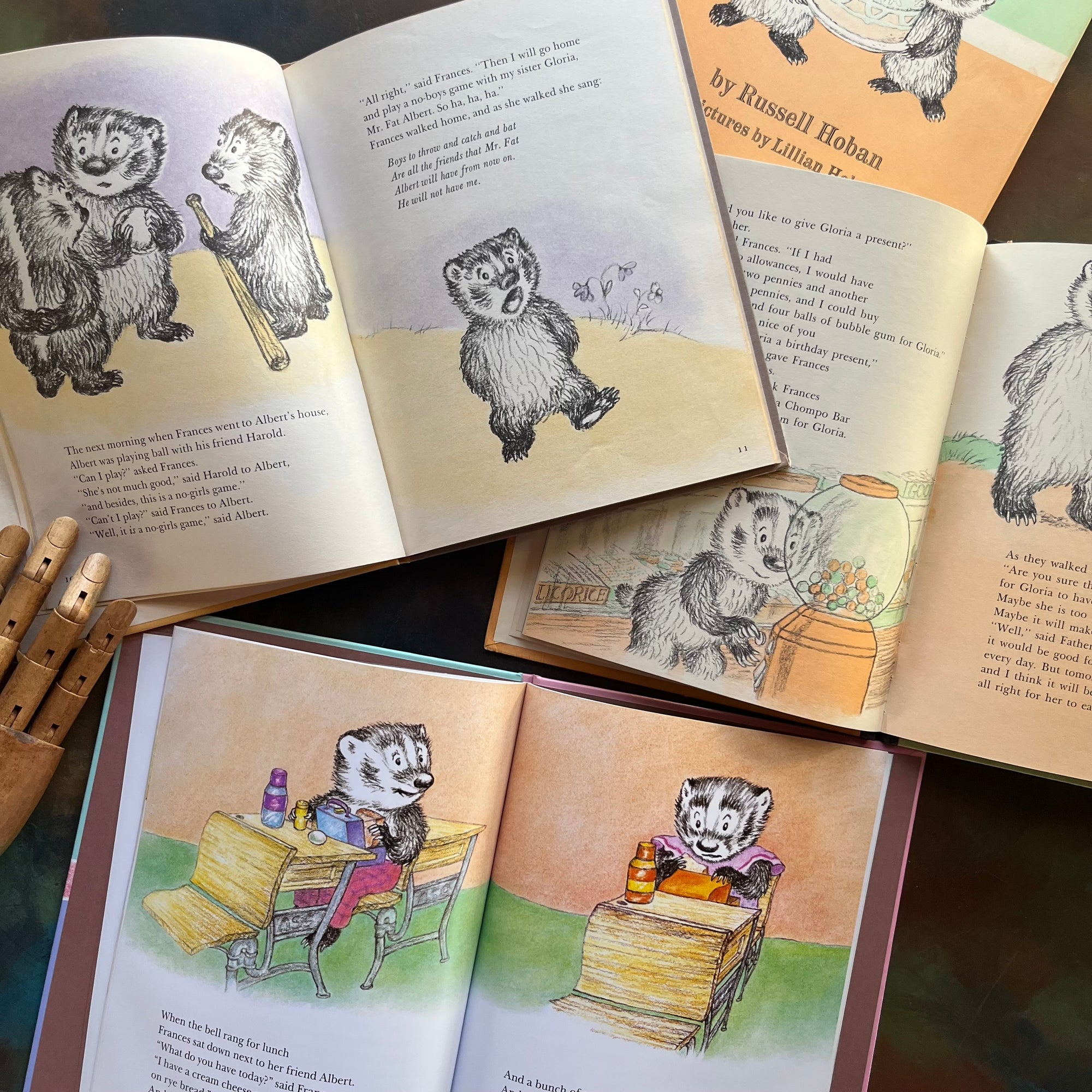 Vintage Frances Book Set by Russell Hoban-Bread and Jam for Frances-Birthday for Frances-Best Friends for Frances–Classic Children's Picture Books-view of the illustrations