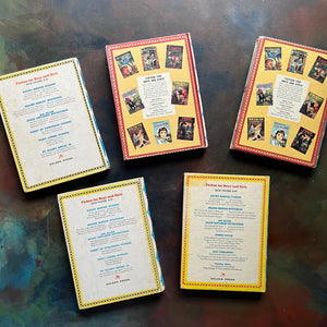 Vintage Kathy Martin Nurse Book Set–First 5 Books–1950s–1960s Nursing Adventure Series-vintage children's chapter books-view of the back covers