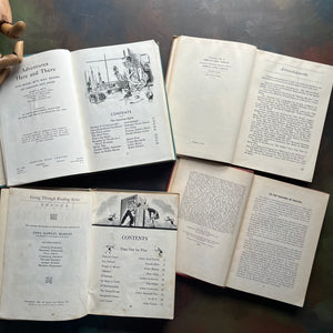 Vintage School Readers Set B-Learning to Read Books-Adventures Here and There-Who Travels There-Living All Your Life-Gateway to Adventure-Homeschool & Classroom Basic Readers-view of the copyright information