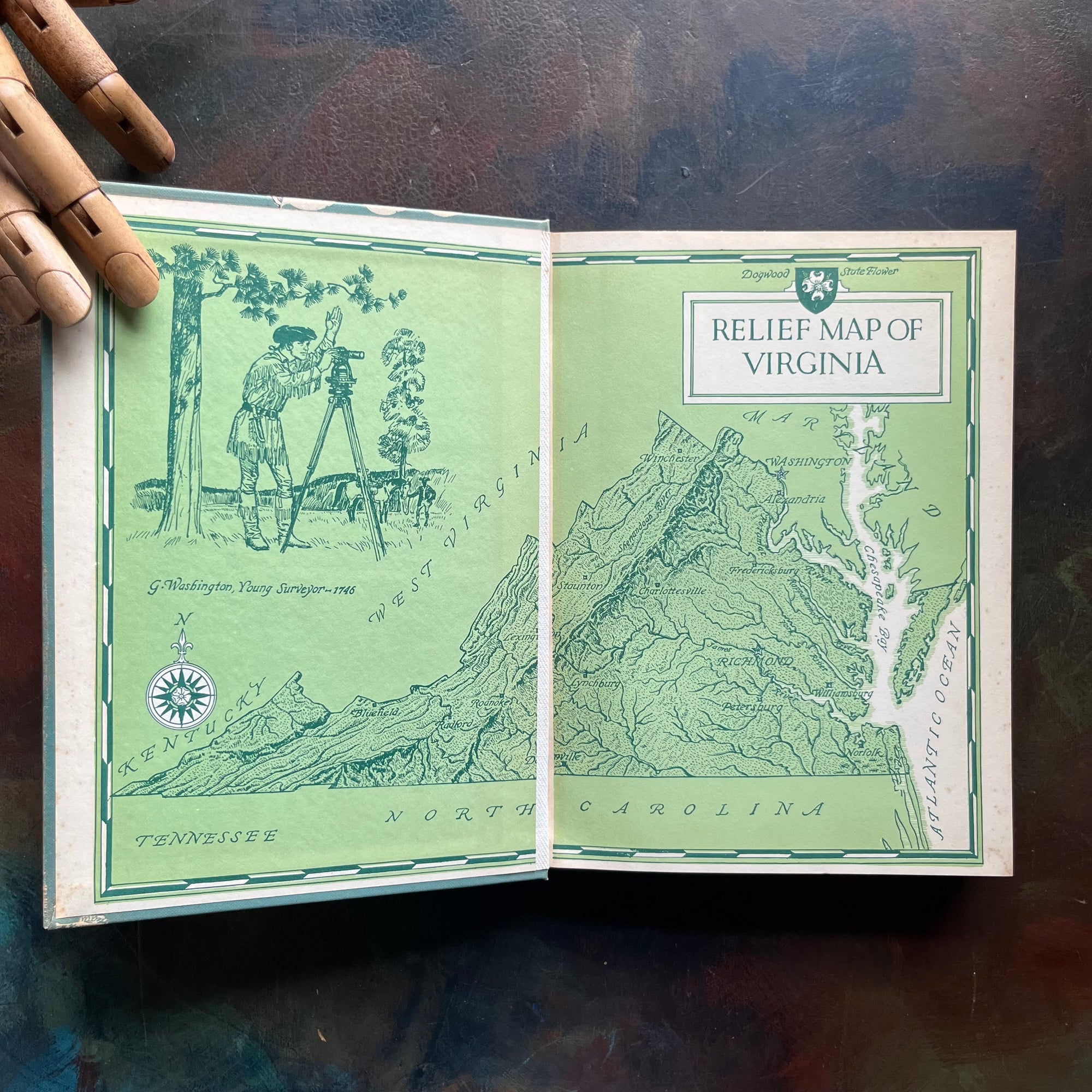 Virginia's History & Geography-Our Home Virginia & The World-vintage US History textbooks-America250-view of the inside cover