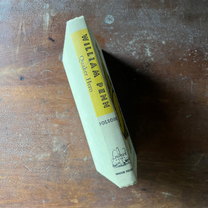 Landmark Series Book, vintage children's history book - WIlliam Penn:  Quaker Hero written by Hildegarde Dolson with illustrations by Leonard Everett Fisher - view of the spine