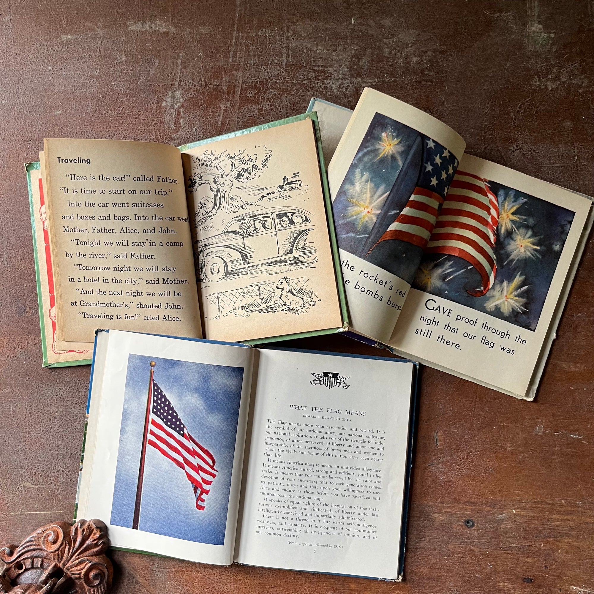 vintage children's picture books, Rand McNally Book - We Love America, The Star Spangled Banner, The Flag of the United States - view of the copyrights