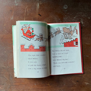 vintage children's picture book - Weekly Reader Books Presents Santa Moose, An Early I Can Read Book written & illustrated by Syd Hoff - view of the illustrations within the book