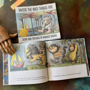 Where the Wild Things Are written & illustrated by Maurice Sendak-1991 25th Anniversary Edition-Caldecott Medal Winner-living children's picture book-collectible edition-view of the full color illustrations