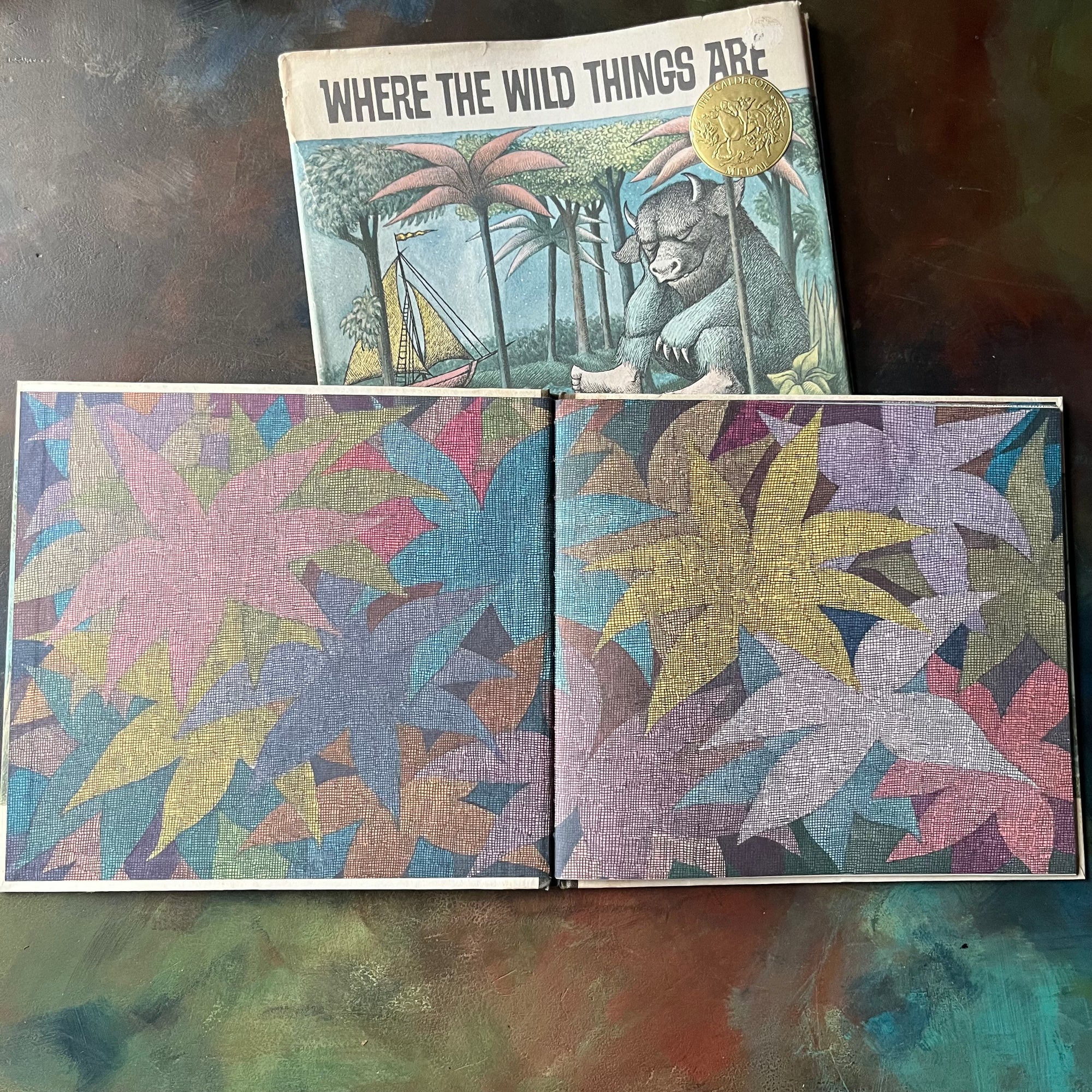 Where the Wild Things Are written & illustrated by Maurice Sendak-1964 The Caldecott Medal Award Winning Book-vintage children's picture book-view of the inside cover