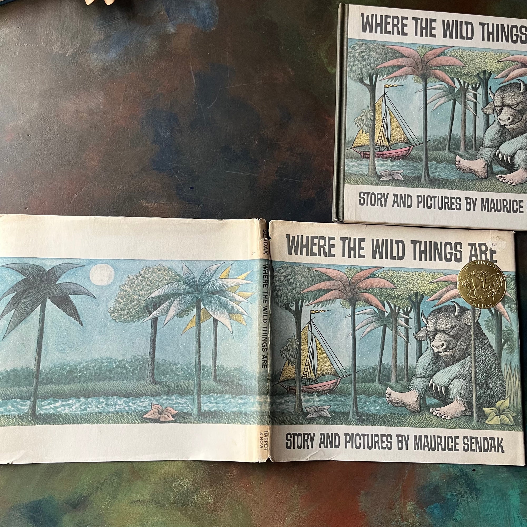 Where the Wild Things Are written & illustrated by Maurice Sendak-1964 The Caldecott Medal Award Winning Book-vintage children's picture book-view of the outside of the dust jacket