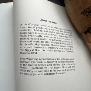 Set of three Wordless Picture Books Set–The Silver Pony by Lyn Ward, Unspoken by Henry Cole, and The Story of a Farm by John S. Goodall- Illustrated Children’s Books-view of the About the Artist in The Silver Pony