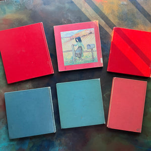 Yonie Wondernose-Henner's Lydia-Bright April-Thee, Hannah!-Skippack School-The Door in the Wall-written and illustrated by Marguerite de Angeli-Newbery Award Winner-ex-library bound editions-view of the back covers