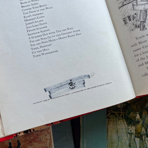 Yonie Wondernose-Henner's Lydia-Bright April-Thee, Hannah!-Skippack School-The Door in the Wall-written and illustrated by Marguerite de Angeli-Newbery Award Winner-ex-library bound editions-view of the copyright