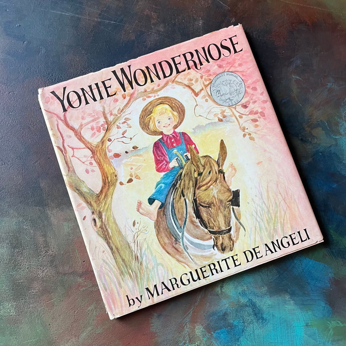 Yonie Wondernose written and illustrated by Marguerite De Angeli-A Caldecott Honor Book-vintage children's picture book-view of the dust jacket's front cover
