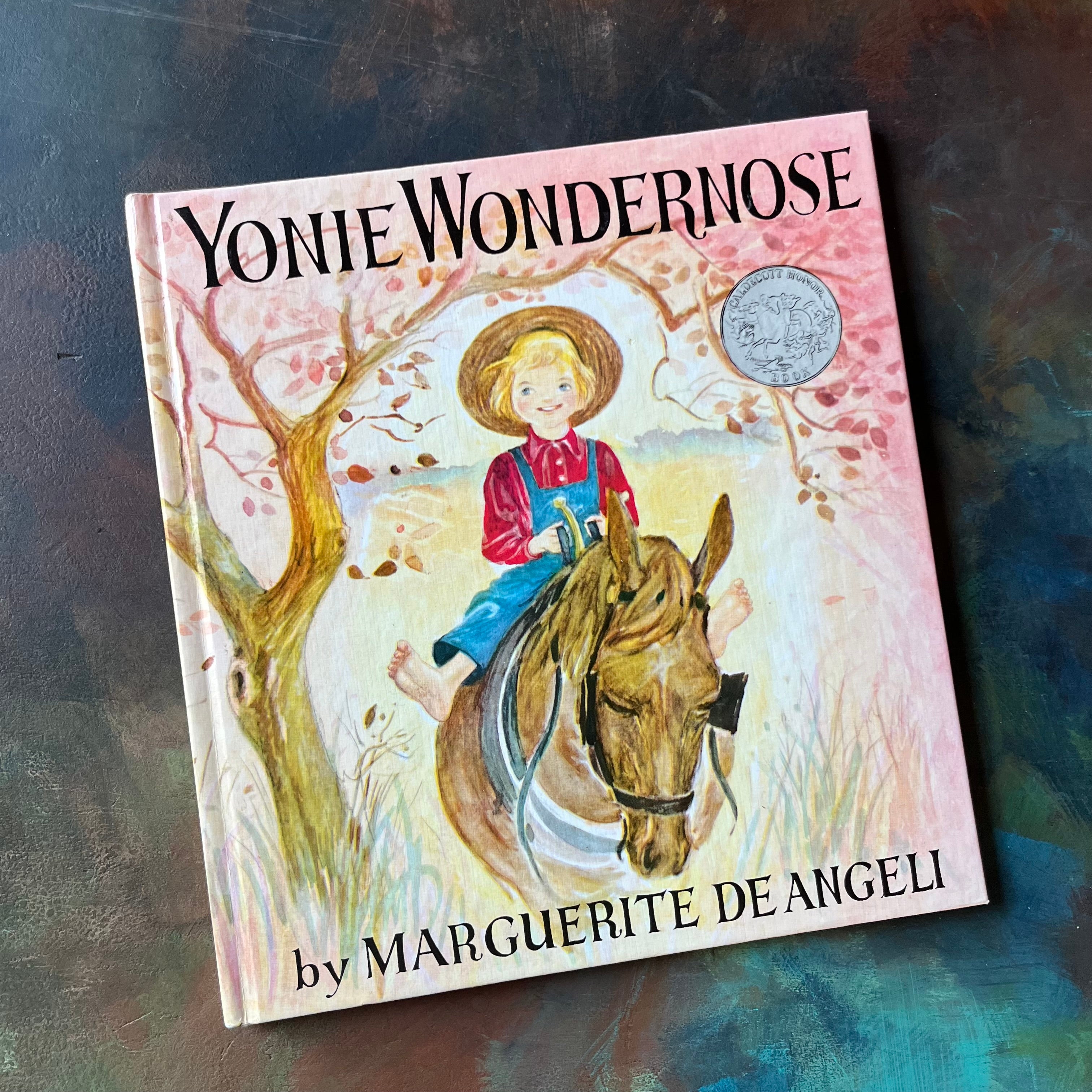 Yonie Wondernose written and illustrated by Marguerite De Angeli-A Caldecott Honor Book-vintage children's picture book-view of the front cover