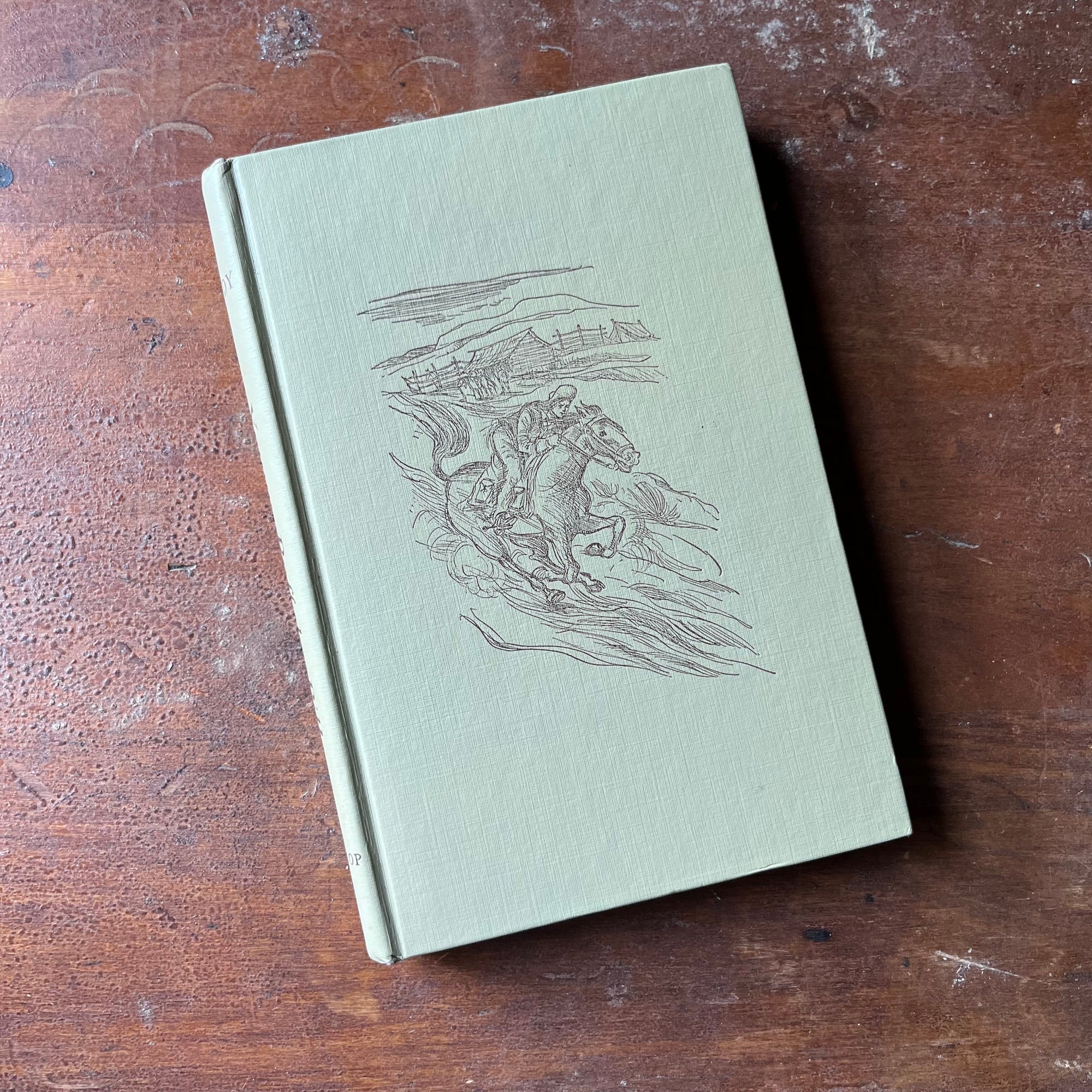 vintage children's chapter book, living book - Young Buffalo Bill written by George Gowdy with illustrations by Howard Simon- view of the front cover