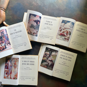  Young Folks Library Book Set-anthology of children's literature-vintage children's stories-view of the title pages