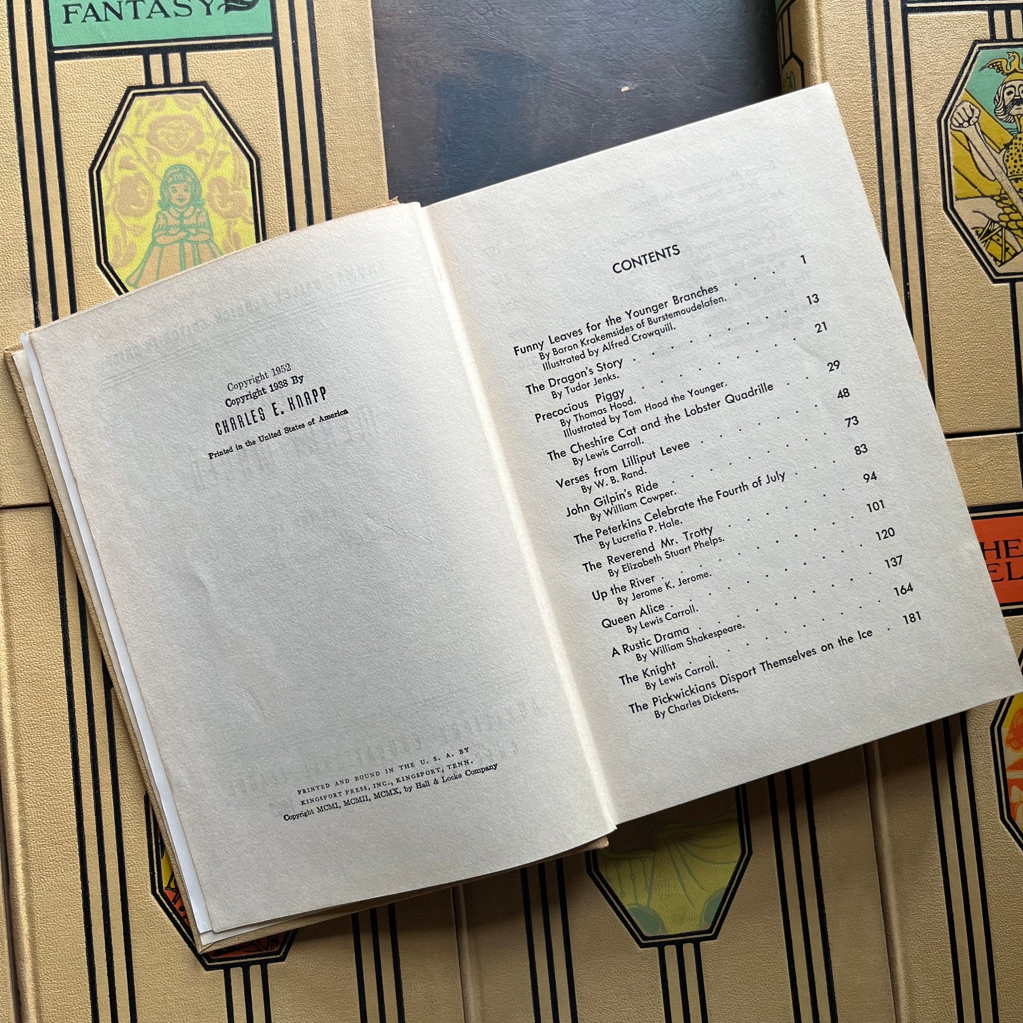 Young Folks Library Complete 10 Volume Book Set-anthology of children's literature-vintage children's stories-view of the copyright and contents page sample from the set
