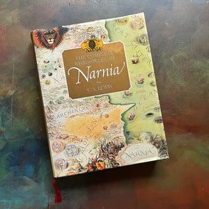 The Complete Chronicles of Narnia By C.S. Lewis - a HarperCollinsPublishers-edition-vintage children's-literature-fantasy-books-for-kids-view of the dust jacket's front cover