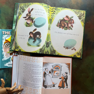 vintage children's Easter picture books-The Egg Tree written & illustrated by Katherine Milhous and The Golden Egg Book written by Margaret Wise Brown with illustrations by Leonard Weisgard-view of the illustrations