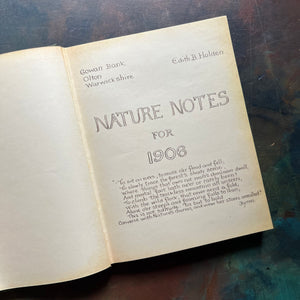 vintage nature sketchbook & diary - The Country Diary of An Edwardian Lady written & illustrated by Edith Holden-a yearlong nature study of the English Countryside in the year 1906-view of the first page of the book dated 1906
